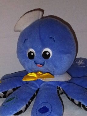 Blue Plush Octopus Stuffed Animal with Yellow Bow